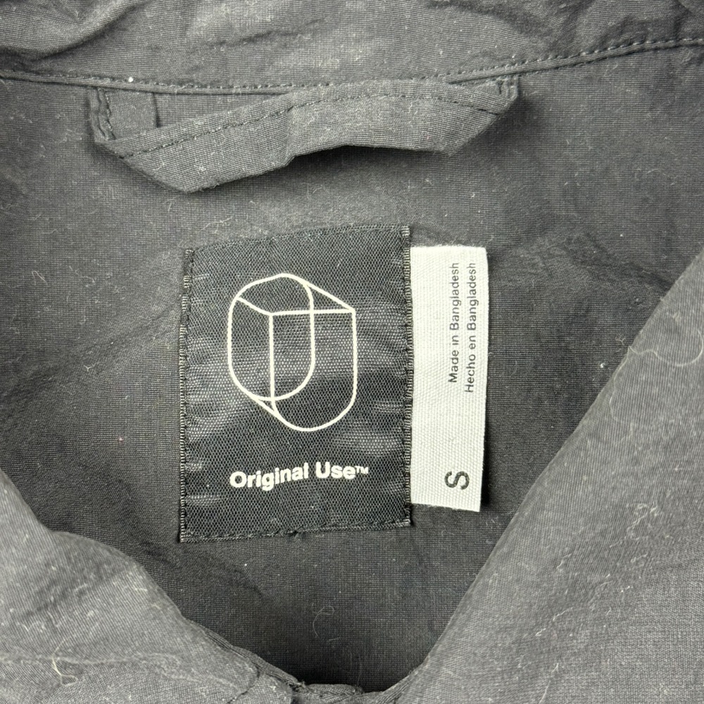 Nylon Snap Front Utility Chore Shirt Jacket Men Small Black Gorpcore Techwear - Picture 5 of 11